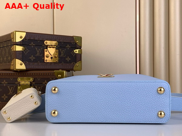 Louis Vuitton MiniMe Edition of the Capucines BB Handbag in Candy Blue Taurillon Leather M24575 Replica