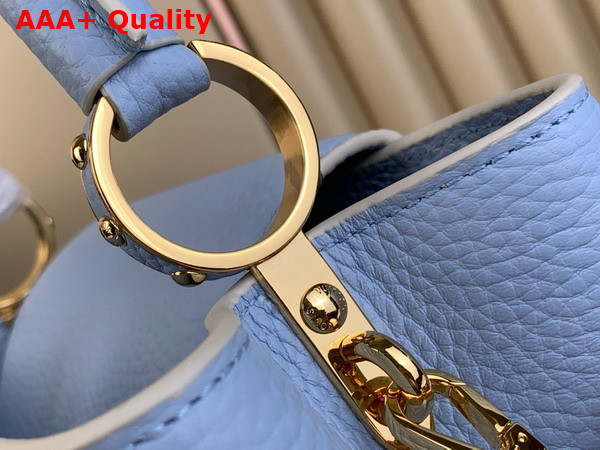 Louis Vuitton MiniMe Edition of the Capucines BB Handbag in Candy Blue Taurillon Leather M24575 Replica