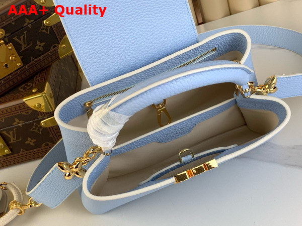 Louis Vuitton MiniMe Edition of the Capucines BB Handbag in Candy Blue Taurillon Leather M24575 Replica