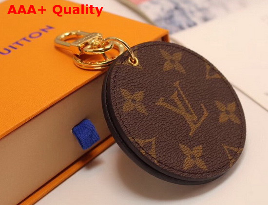 Louis Vuitton Mirror Bag Charm and Key Holder Monogram Canvas and Black Leather Replica