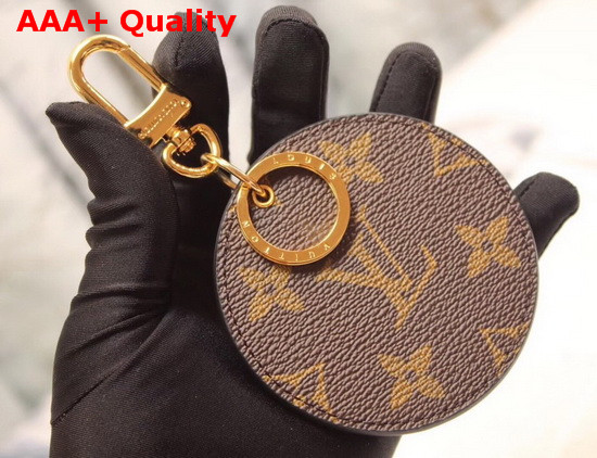 Louis Vuitton Mirror Bag Charm and Key Holder Monogram Canvas and Black Leather Replica