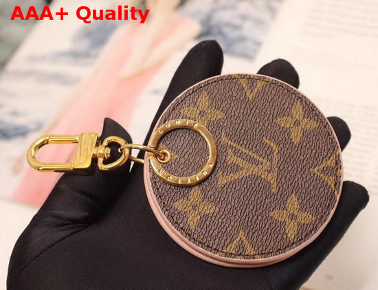 Louis Vuitton Mirror Bag Charm and Key Holder Monogram Canvas and Pink Leather Replica