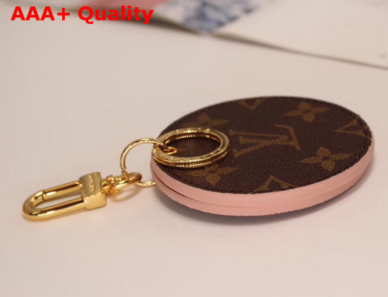 Louis Vuitton Mirror Bag Charm and Key Holder Monogram Canvas and Pink Leather Replica