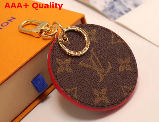 Louis Vuitton Mirror Bag Charm and Key Holder Monogram Canvas and Red Leather Replica