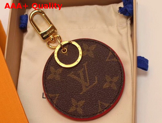 Louis Vuitton Mirror Bag Charm and Key Holder Monogram Canvas and Red Leather Replica