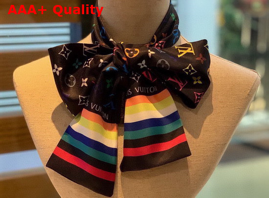 Louis Vuitton Monogram Bandeau Black Multicolor Silk Replica