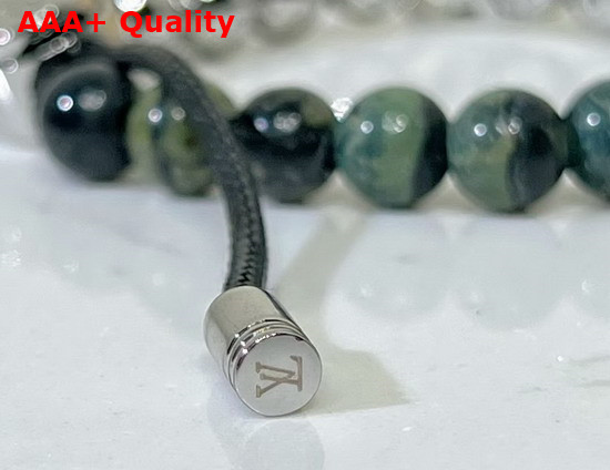 Louis Vuitton Monogram Beads Bracelet Green and Silver Colour Beads M00511 Replica