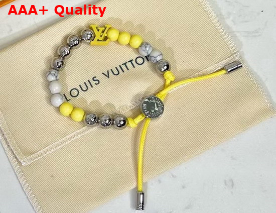 Louis Vuitton Monogram Beads Bracelet Yellow and Silver Colour Beads M00510 Replica