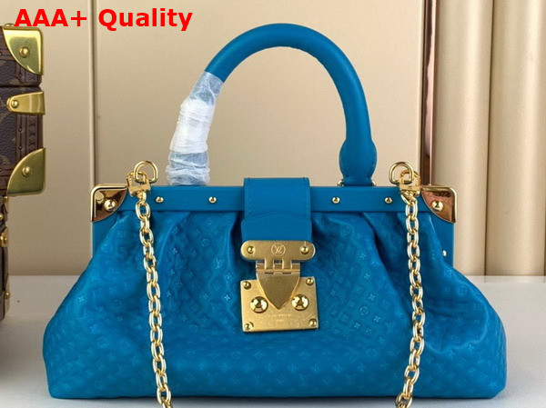 Louis Vuitton Monogram Clutch in Blue Calfskin Leather M22325 Replica