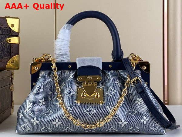 Louis Vuitton Monogram Clutch in Blue Monoglam Coated Canvas Replica