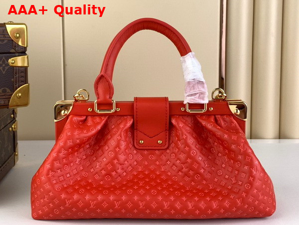 Louis Vuitton Monogram Clutch in Rouge Calfskin Leather M22327 Replica