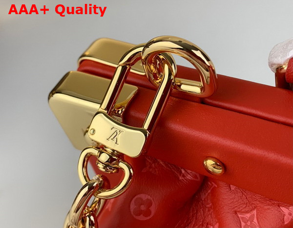 Louis Vuitton Monogram Clutch in Rouge Calfskin Leather M22327 Replica