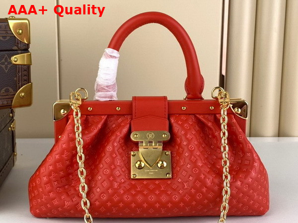 Louis Vuitton Monogram Clutch in Rouge Calfskin Leather M22327 Replica