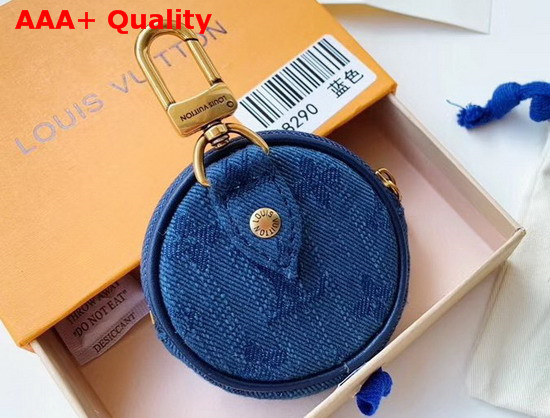 Louis Vuitton Monogram Denim Bag Charm and Key Holder Navy Washed Denim M68290 Replica