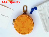 Louis Vuitton Monogram Denim Bag Charm and Key Holder Ochre Yellow Washed Denim Replica