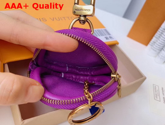 Louis Vuitton Monogram Denim Bag Charm and Key Holder Purple Washed Denim Replica