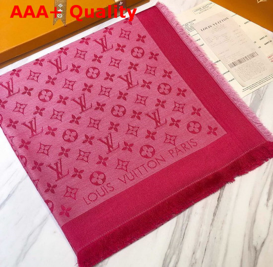 Louis Vuitton Monogram Denim Shawl in Pink Replica