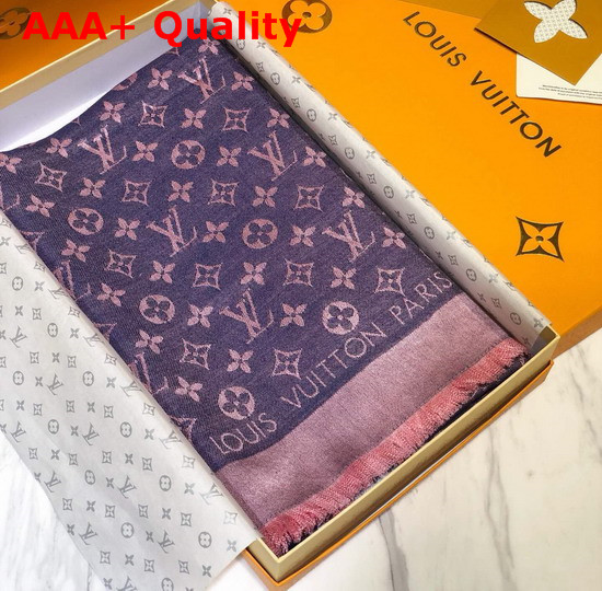 Louis Vuitton Monogram Denim Shawl in Purple Replica