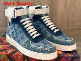 Louis Vuitton Monogram Denim Sneaker Boot in Blue Replica