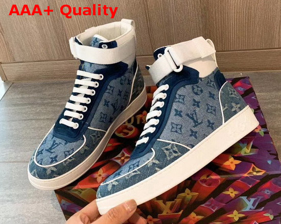 Louis Vuitton Monogram Denim Sneaker Boot in Blue Replica