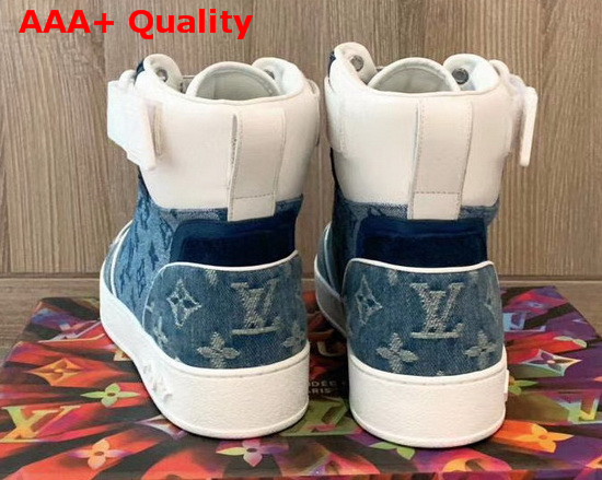 Louis Vuitton Monogram Denim Sneaker Boot in Blue Replica