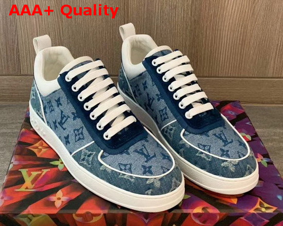 Louis Vuitton Monogram Denim Sneaker in Blue Replica