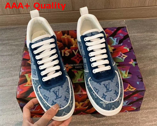 Louis Vuitton Monogram Denim Sneaker in Blue Replica