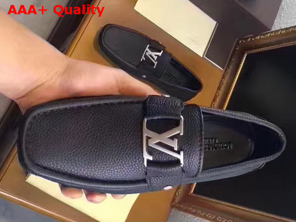 Louis Vuitton Monte Carlo Car Shoes in Black Grained Calf Leather 812650 Replica