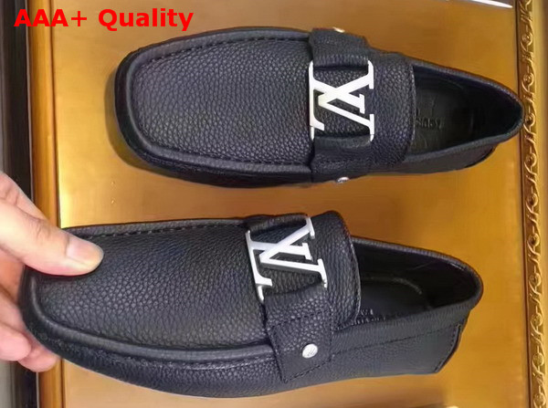 Louis Vuitton Monte Carlo Car Shoes in Black Grained Calf Leather 812650 Replica