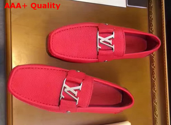 Louis Vuitton Monte Carlo Car Shoes in Red Grained Calf Leather 812650 Replica