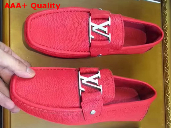 Louis Vuitton Monte Carlo Car Shoes in Red Grained Calf Leather 812650 Replica