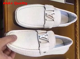 Louis Vuitton Monte Carlo Car Shoes in White Grained Calf Leather 812650 Replica