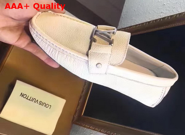 Louis Vuitton Monte Carlo Car Shoes in White Grained Calf Leather 812650 Replica