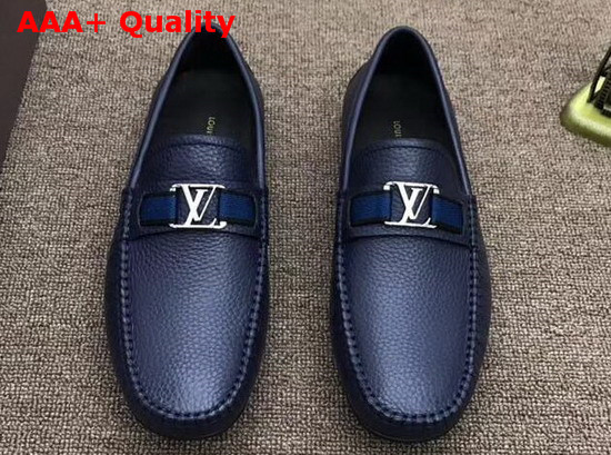 Louis Vuitton Monte Carlo Loafer Navy Blue Grained Calf Leather Replica