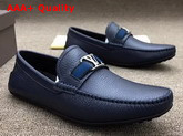 Louis Vuitton Monte Carlo Loafer Navy Blue Grained Calf Leather Replica