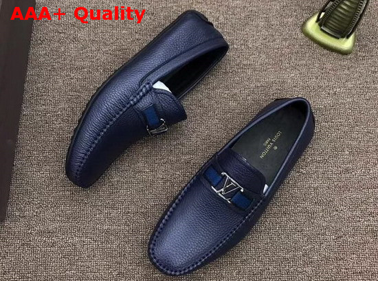 Louis Vuitton Monte Carlo Loafer Navy Blue Grained Calf Leather Replica