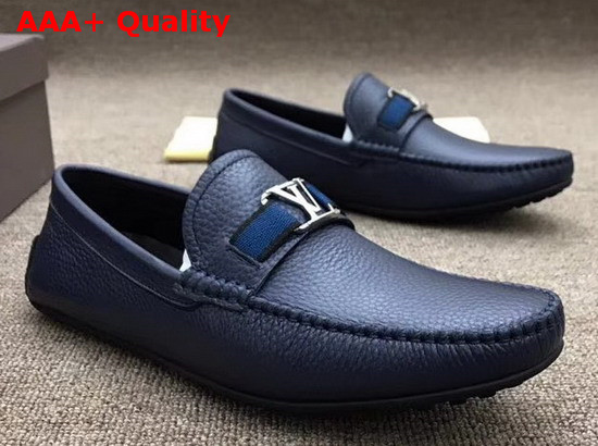 Louis Vuitton Monte Carlo Loafer Navy Blue Grained Calf Leather Replica