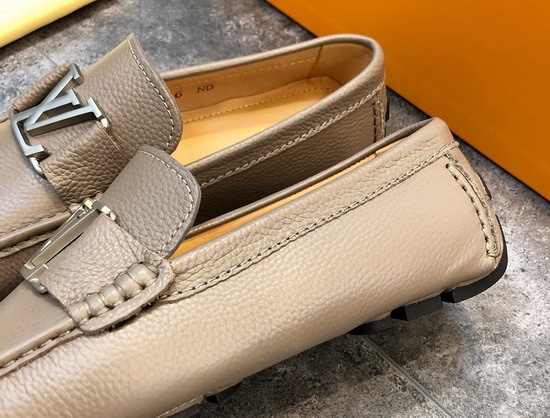 Louis Vuitton Monte Carlo Moccasin Beige Grained Calf Leather Replica