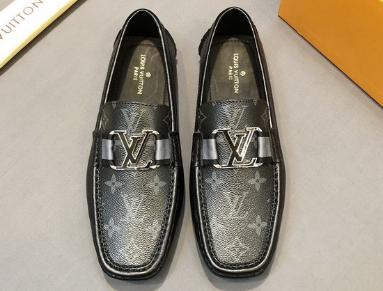 Louis Vuitton Monte Carlo Moccasin Black Calf Leather and Monogram Eclipse Canvas Replica