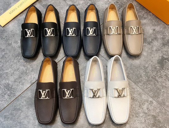 Louis Vuitton Monte Carlo Moccasin Black Grained Calf Leather Replica