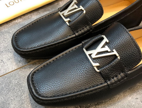 Louis Vuitton Monte Carlo Moccasin Black Grained Calf Leather Replica