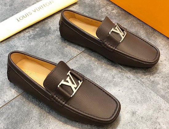 Louis Vuitton Monte Carlo Moccasin Brown Grained Calf Leather Replica