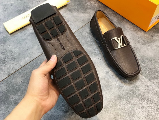 Louis Vuitton Monte Carlo Moccasin Brown Grained Calf Leather Replica