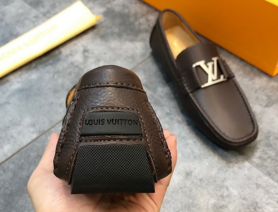 Louis Vuitton Monte Carlo Moccasin Brown Grained Calf Leather Replica