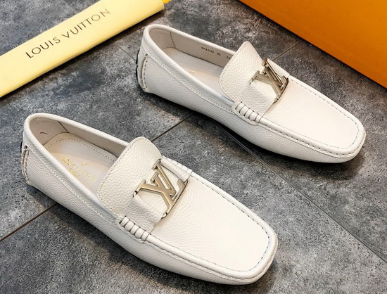 Louis Vuitton Monte Carlo Moccasin White Grained Calf Leather Replica