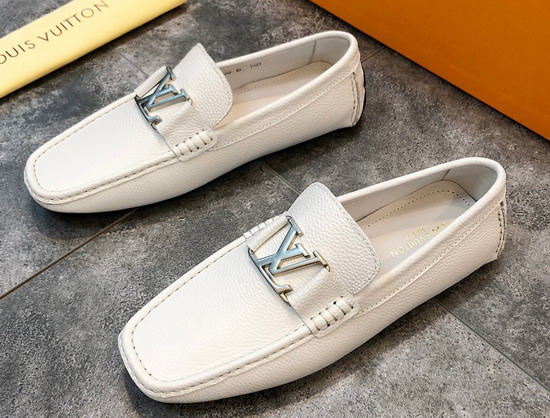 Louis Vuitton Monte Carlo Moccasin White Grained Calf Leather Replica