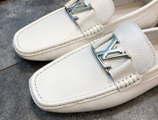 Louis Vuitton Monte Carlo Moccasin White Grained Calf Leather Replica