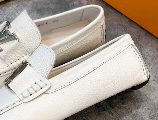 Louis Vuitton Monte Carlo Moccasin White Grained Calf Leather Replica