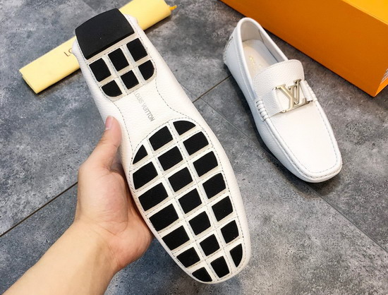 Louis Vuitton Monte Carlo Moccasin White Grained Calf Leather Replica