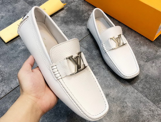 Louis Vuitton Monte Carlo Moccasin White Grained Calf Leather Replica